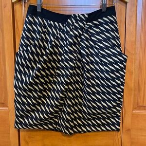 ANTHROPOLOGIE FEI Washi Wrap Black Beige Geometric Design Skirt Size 6